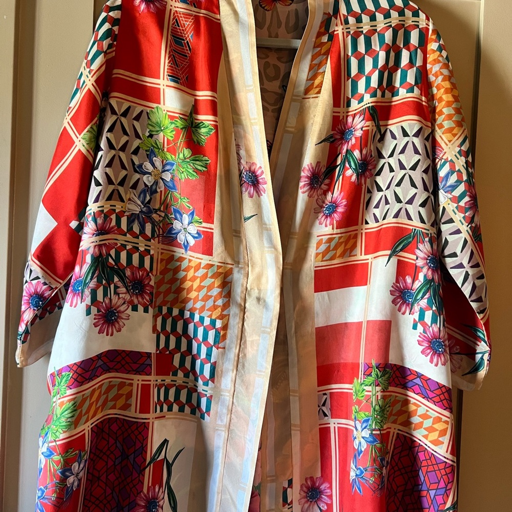 Johnny Was Multicolor Butterfly Kimono